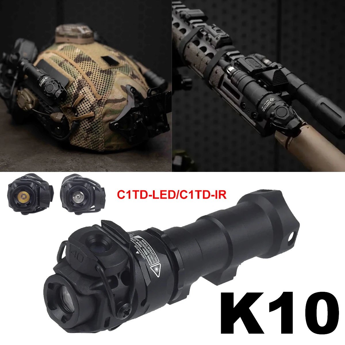 K10 IR Light K IJI K1 K1-3 Flashlight LED Adjustable Aluminum CNC IR 850nm Illumination Flashlight Switch K1 Flashlight 20mm Rai