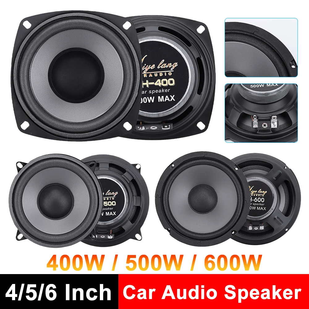 

4/5/6-дюймовые коаксиальные сабвуферы Hi-Fi для автомобиля, 600 Вт/400 Вт, автомобильные аудиоколонки, полнодиапазонные, для автостереосистем