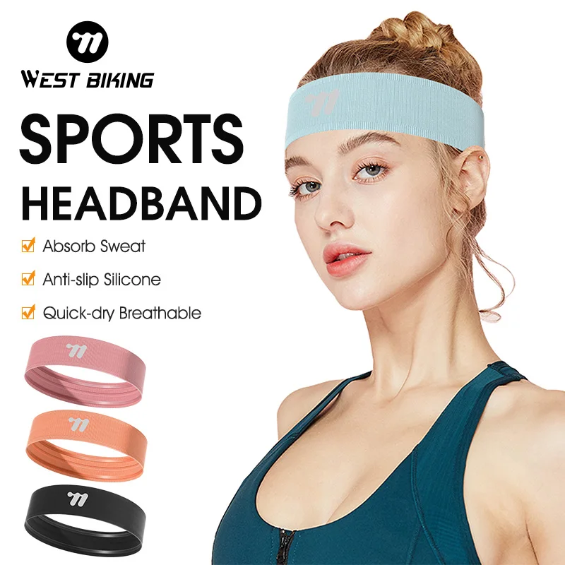 WEST BIKING – bandeau Anti-transpiration unisexe, pour le Sport, le Yoga, la course, le Fitness, respirant, anti-dérapant