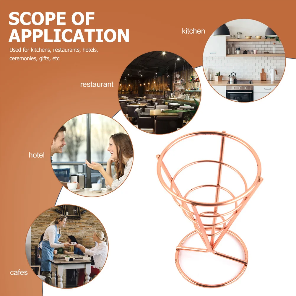 

Chicken Wing Snack Utensil Iron Appetizer Serving Rack For Fries Fish Chips Ice Cream Cone Holder Kitchen Bar Supplies