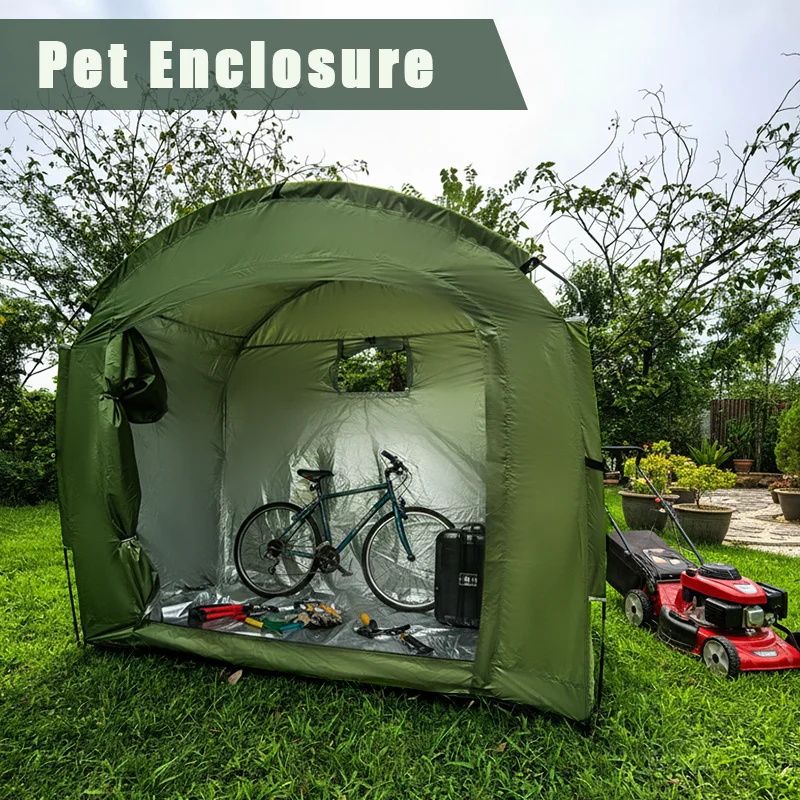 

Портативная уличная палатка для хранения велосипедов, утолщенная ткань Оксфорд, рама из алюминиевого сплава, защита велосипедного снаряжения с сумкой для переноски