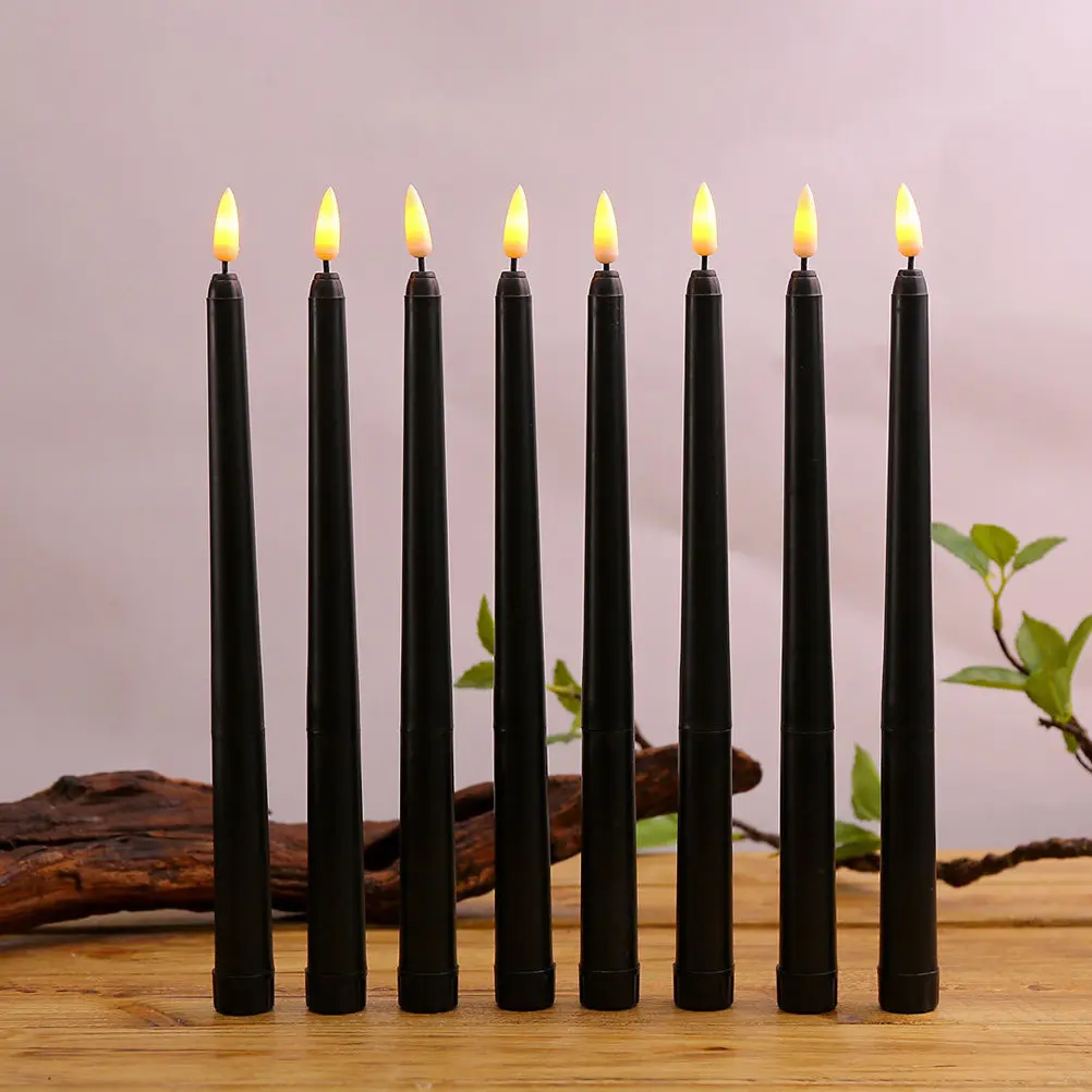 10Pcs LED Electronic Candles Flameless Battery Operated Taper Candles Realistic LED Lights for Birthday Wedding Halloween