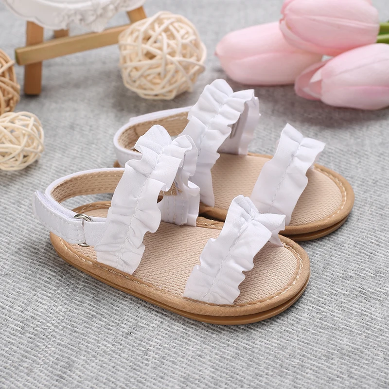 0-12M Baby Cute Preschool Summer Sandals Pink Princess Casual Soft Rubber Sole Anti slip Single Shoes Girl's Walking Shoes