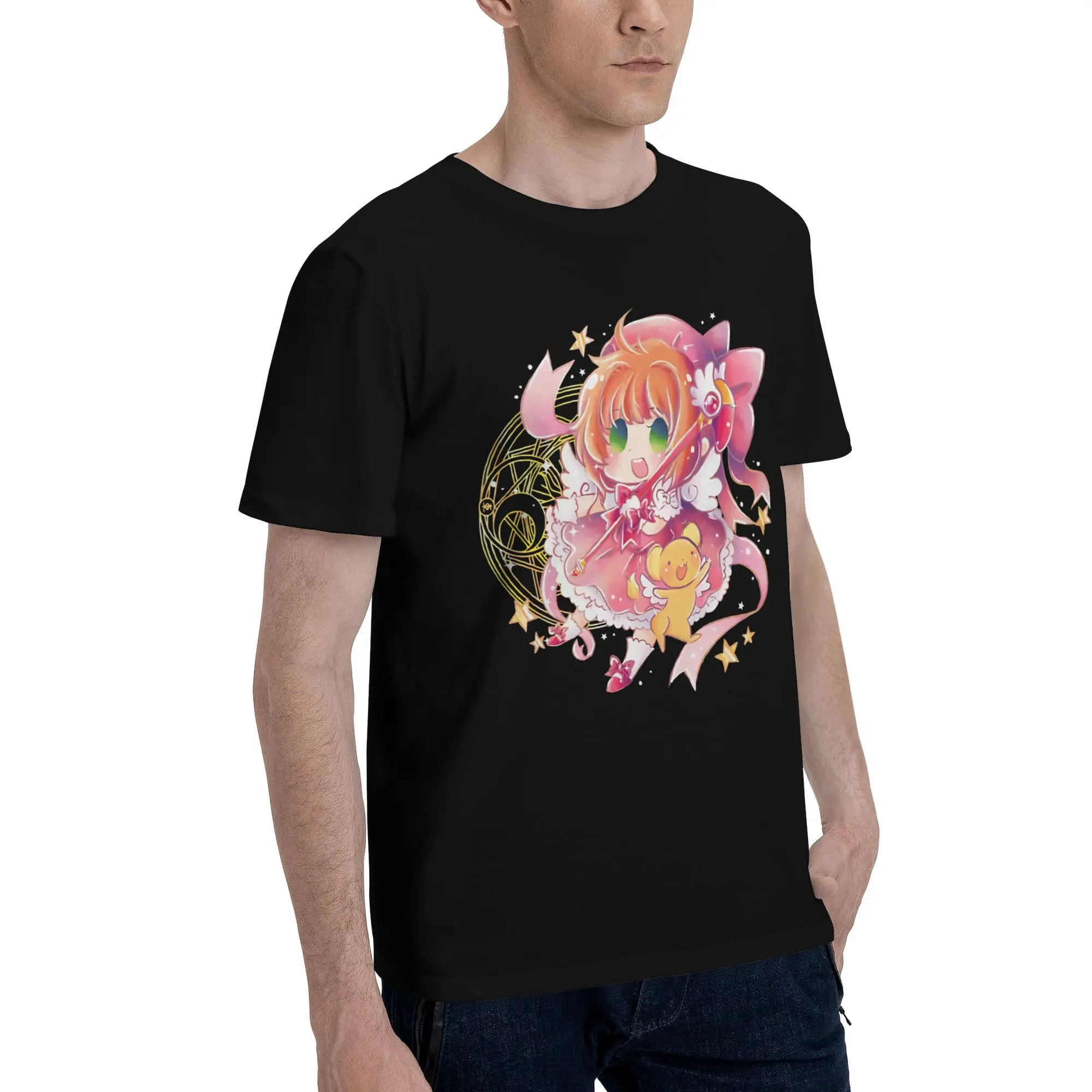 Cardcaptor sakura Graphic Funny 100% Cotton T-Shirt Bandai Cardcaptor Sakura Tops Tees For Men