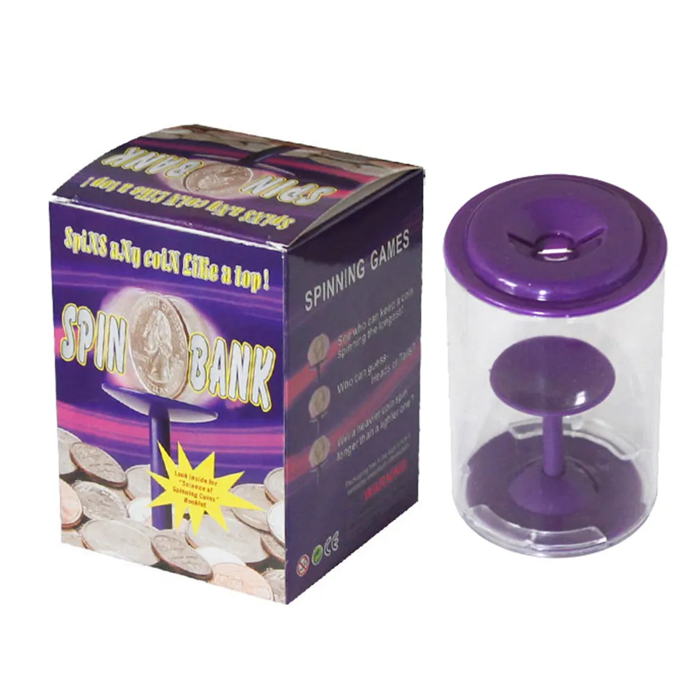 Hucha Divertida y Creativa con Rotación, Color Morado, Resistente y Segura, para Niños y Niñas, para Ahorrar Monedas