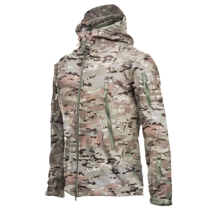 Imagem -03 - Jaqueta Tática de lã com Capuz Impermeável Masculina Jaqueta Windproof Army Combat Sobretudo Quente Caminhada ao ar Livre Inverno