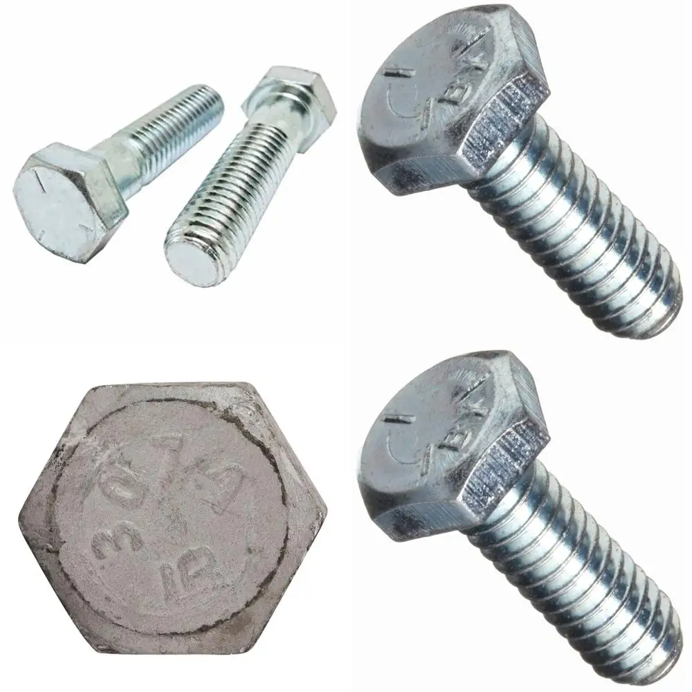 مسامير ذات غطاء سداسي مطلي بالزنك من الدرجة 5، خيط خشن 5/16-18 × 3-1/4، 450 قطعة، ملولبة جزئيًا 0.875، مثبتات شديدة التحمل