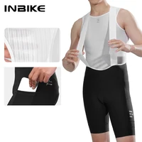 INBIKE-pantalones de ciclismo profesionales con bolsillos laterales, pantalones cortos con pechera, acolchado largo para hombre, ropa para bicicleta de montaña y carretera, equipo de bicicleta de verano