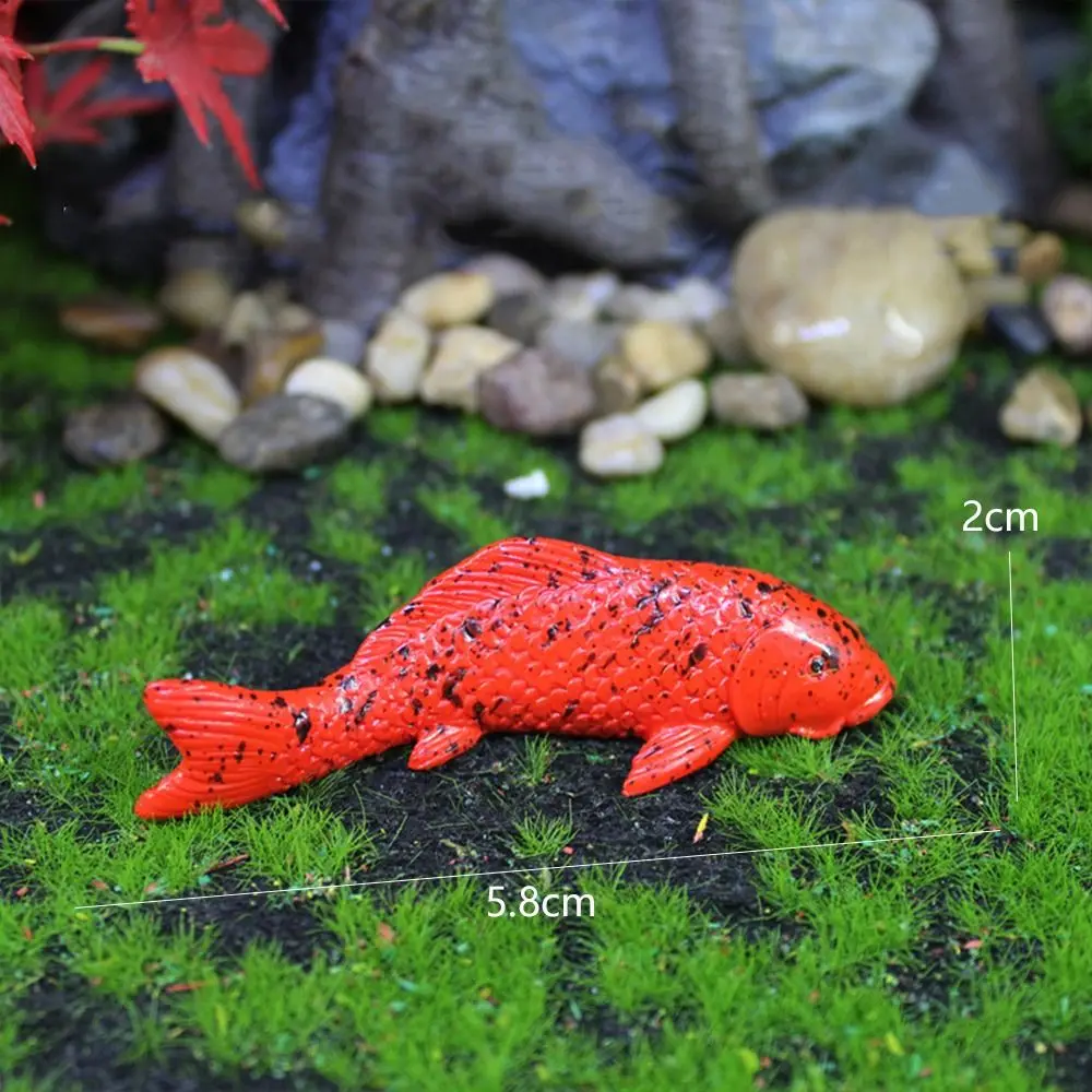 Cartoon Mini Koi Fish Ornament Simulation Resin Crafts Carp Figurines DIY Cute Small Fish Statue Home Office Decor