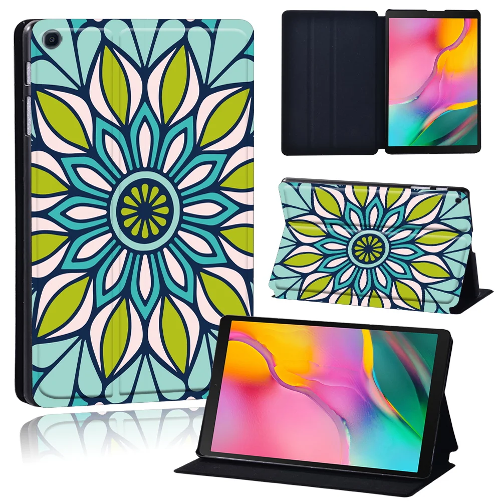 

Tablet Case for Samsung Galaxy Tab S4 T830 10.5"/S5e T725/S6 T865/S6 Lite 10.4" P610 P615/S7 T875 11" Mandala Foldable Cover