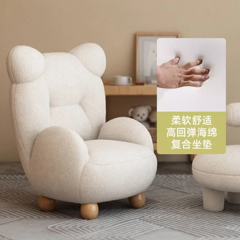 Kindersofa, Bärensofa, süßes Baby, einzelner Cartoon-Sitz, Mini-Lammwolle