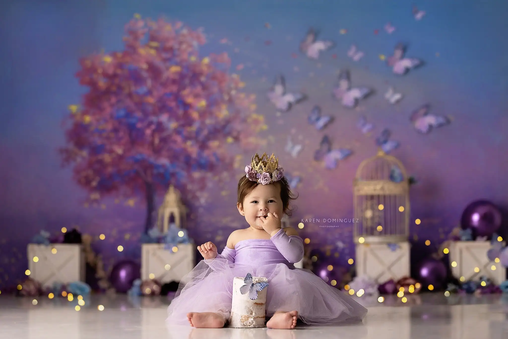 Windswept Wishes Backdrops Kids Cake Smash Props Child Baby Photocall Decors Adult Photography Autumn Purple Tree Background