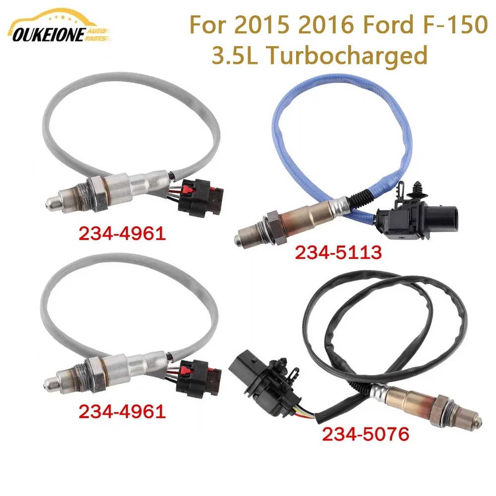 4Pcs for 2015 2016 Ford F-150 3.5L Turbocharged Upstream Downstream Oxygen O2 Sensor Lambda 234-5113 234-5076 234-4961