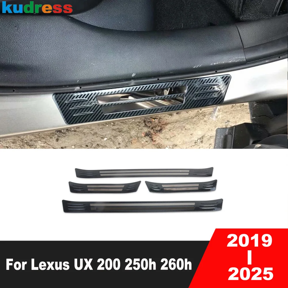 Door Sill Scuff Plate Cover Trim For Lexus UX 200 250h 260h 2019-2024 2025 Steel Car Welcome Pedal Protector Guard Accessories