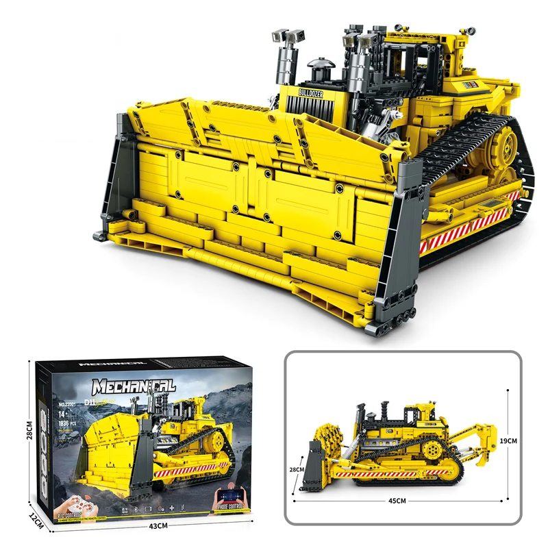 1836 pièces D11 Bulldozer télécommande ingénierie véhicule blocs de construction RC voiture modèle briques bricolage jouets pour enfants cadeaux d'anniversaire