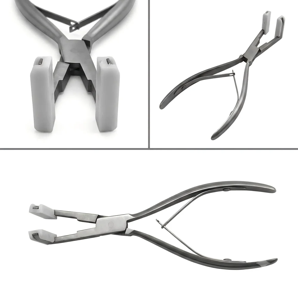 Stainless Steel Keratin Mega Hair Clip Plier for Tapes in Hair Extension Installation and K Tip Hair Making Tools