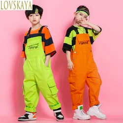 Traje de rendimiento de hip-hop y baile callejero para niños, traje de pasarela de modelo para niñas, pantalones de mochila para niños de moda, conjunto de moda