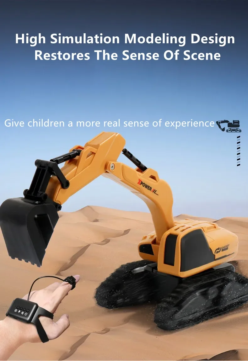 シミュレーション油圧ショベルカー ラジコン エンジニアリングトラック 360 °   回転式RC建設車両トラックRCおもちゃ