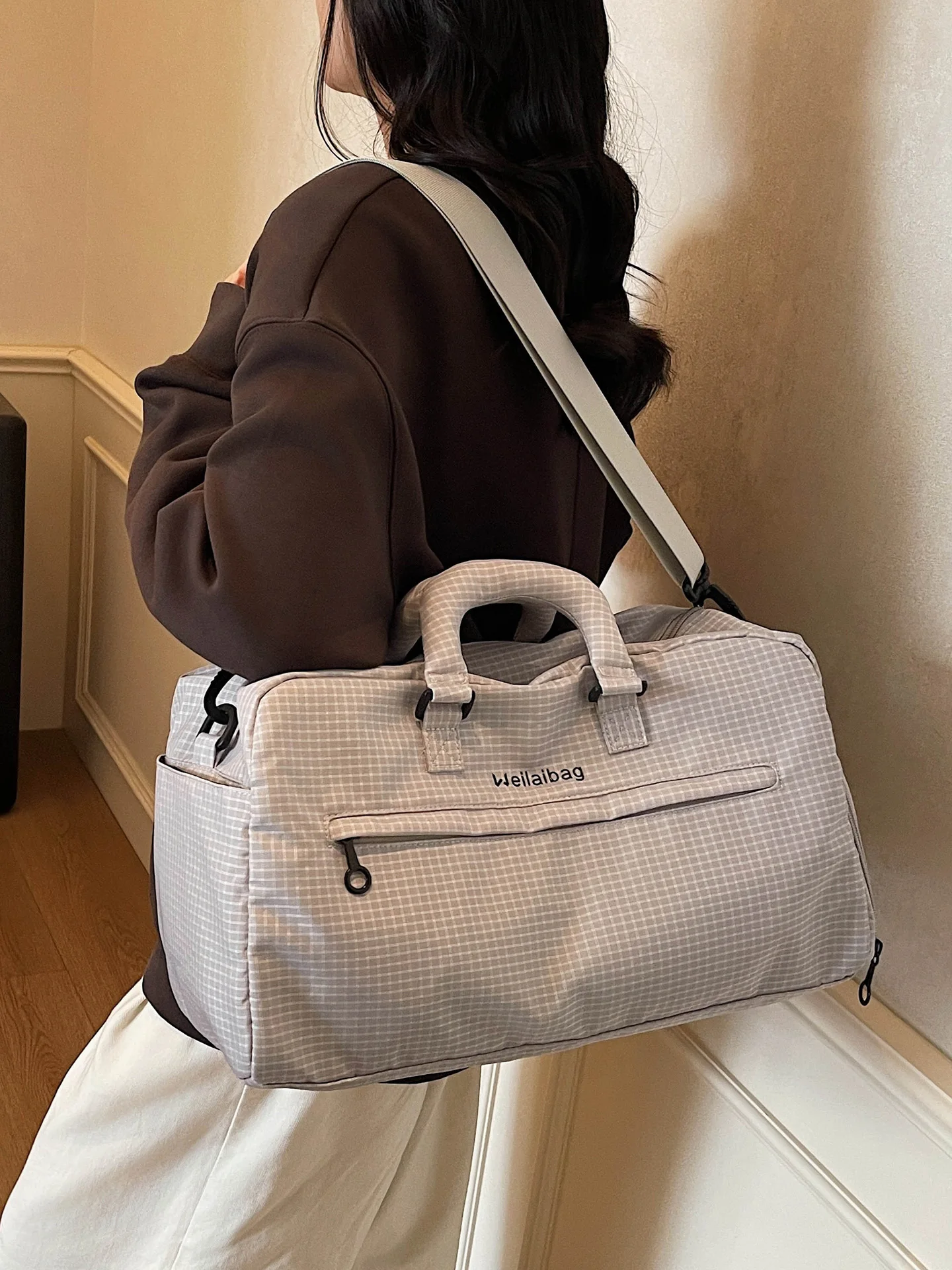 軽量トラベルバッグ-ハンドヘルドラゲッジバッグ-ヨガ-フィットネス-マタニティ収納バッグ-ショルダーバッグ-短期旅行-ビジネス旅行用