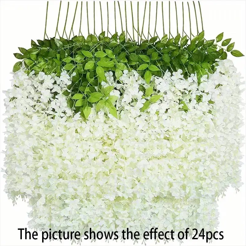 12 stuks blauweregen wijnstok kunstbloemen groothandel trailing nep string voor thuis bruiloft decor zijde