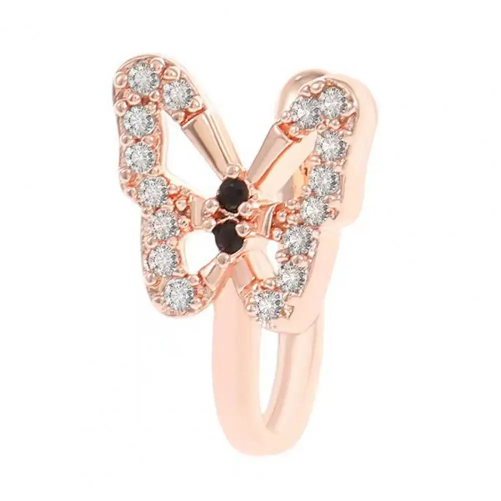 U-shaped Nose Ring U-shaped Butterfly Nose Ring Rhinestone Non-piercing Nose Stud Shining False Clip Jewelry Gift for Women