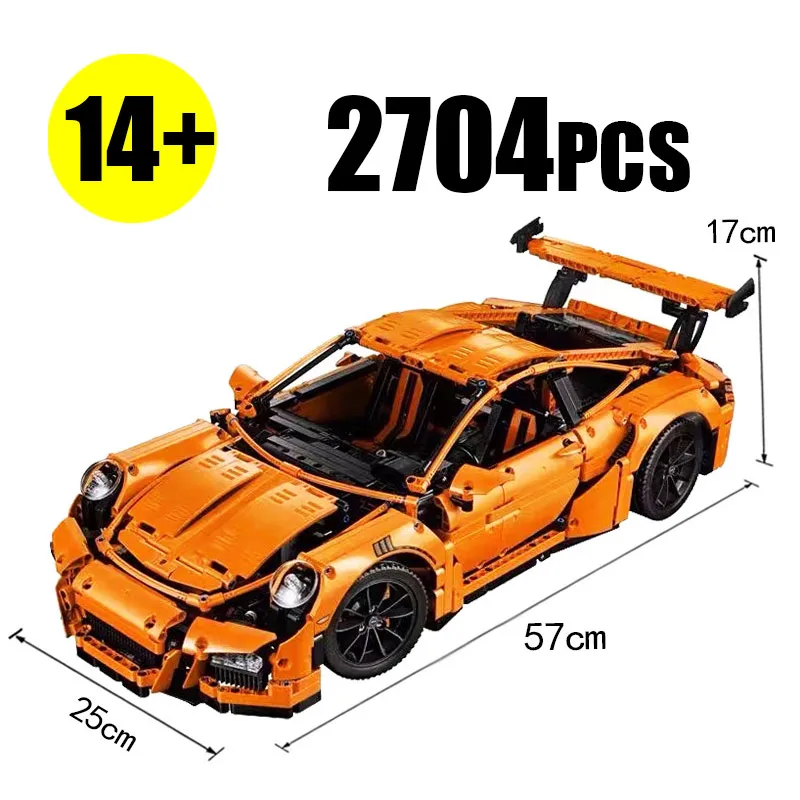 

2026 Mechanical Technology Series 1:8 Orange GT3RS Super Sports Car Building Blocks Model Bricks (2074pcs) Toy & Birthday Gi