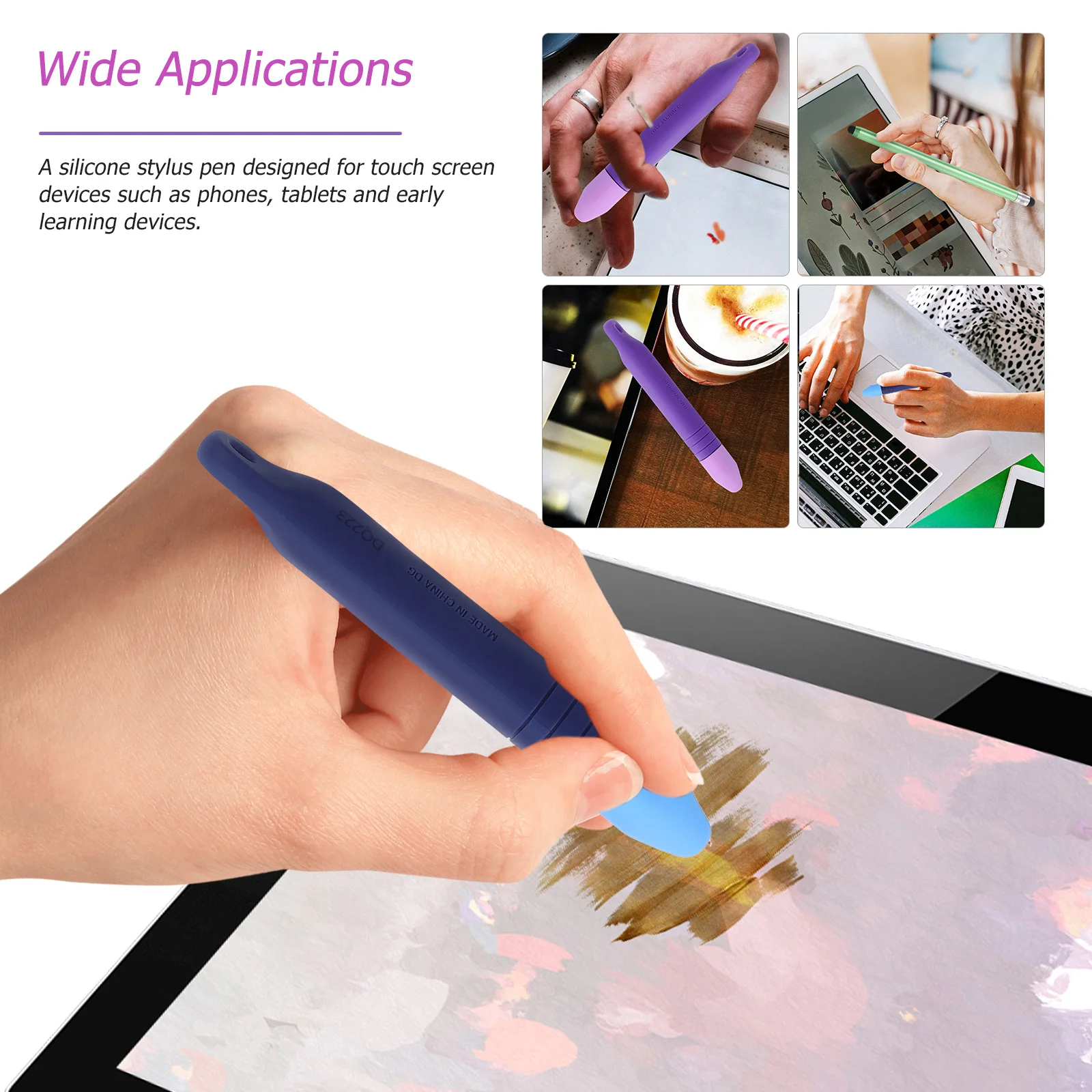 

1Set Silicone Touch Screen Pen Capacitive Stylus for Phone Tablet Portable Precision Pen High Sensitivity Smooth Writing