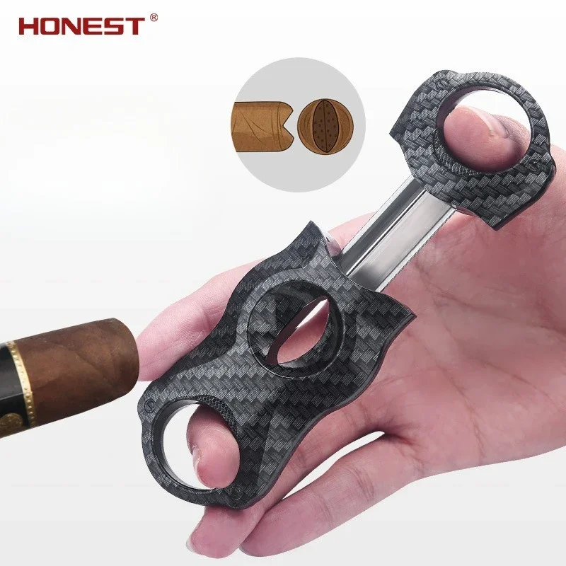 HONEST Portable Cigar Scissors Cigarette Cutter Double-edged Steel Cuban Cigar Cutter Tool To Give Boyfriend Gift