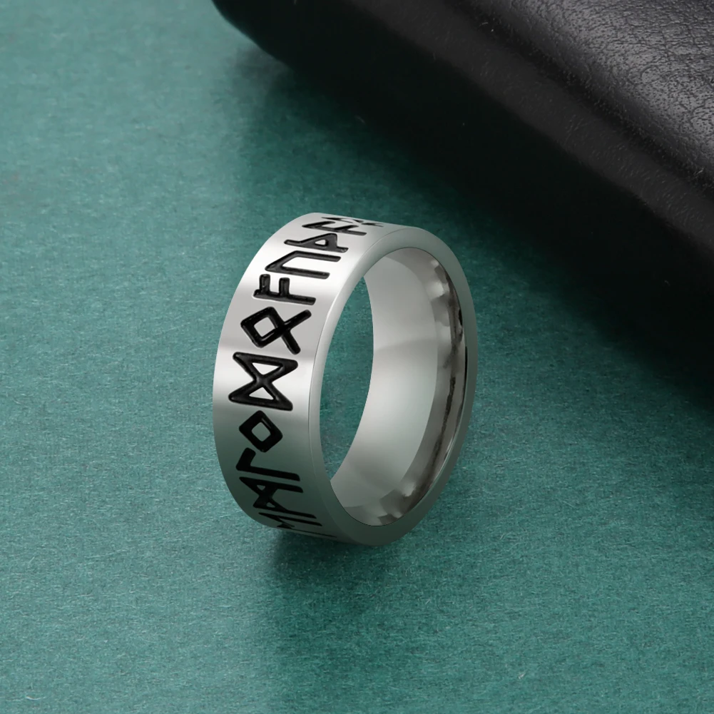 Unift Amulet Viking Rune Ring For Men Stainless Steel Retro Ring Party Jewelry Engagement Anniversary Gift 2024