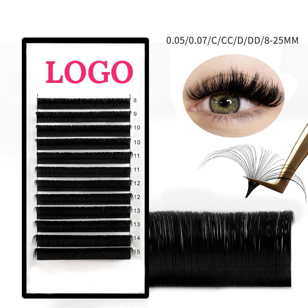 

Curl Easy Fan Eyelash Extensions Cashmere Blooming Lashes Mega Volume Fans 8-15mm False Flowering Auto Fan Eyelashes Cilios