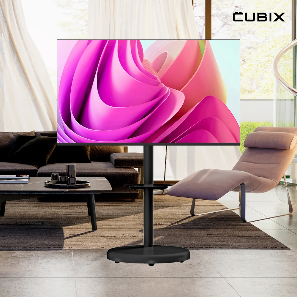 إصدار متحرك من Cubix باللون الأسود samtan by me 165 سم 65 بوصة qled uhd 4k طقم تلفزيون ذكي تلفزيون محمول samtenbyme xiaobaimi Stand by me
