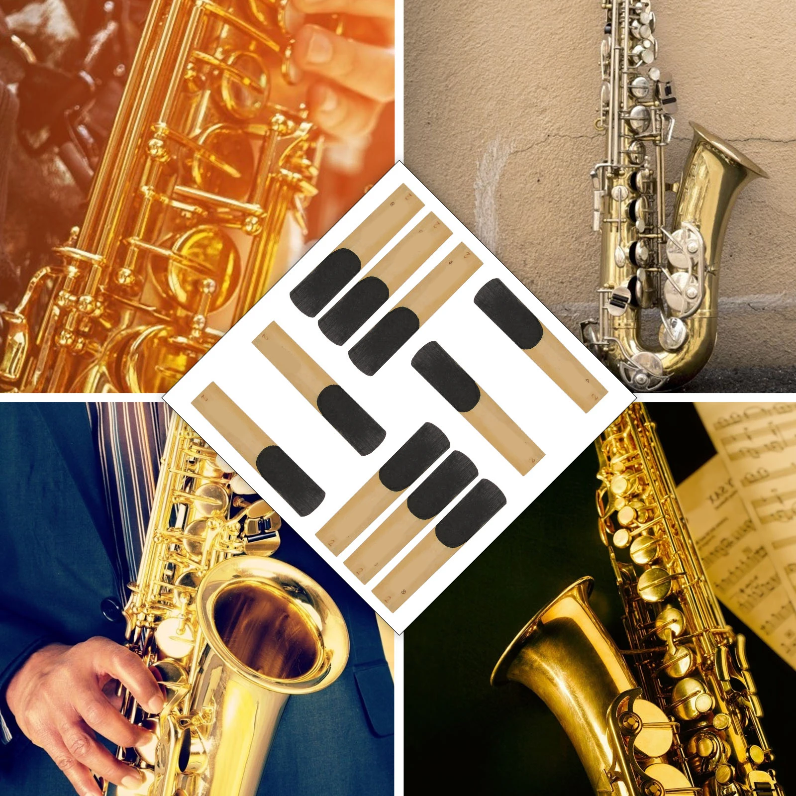 

10 Pcs Tenor Saxophone Reeds Strength 2.0 Flexible Rich Tone Clear Sound for Performance Sax Traditional Reeds