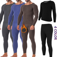 Men's Thermal Underwear Sets Compression Suit Fitness Fleece Lined Warm Clothing Long Johns Sets Base Layer Top Bottom Winter