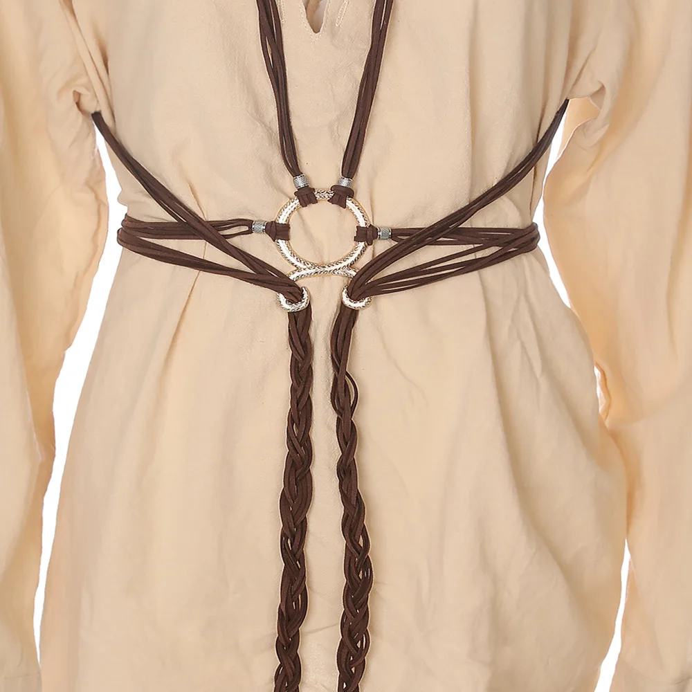 ผู้หญิงสไตล์นอร์ดิกยาวเชือกเข็มขัดแฟชั่น Troll CROSS เอว CHAIN Shaman Wizard ไวกิ้งอุปกรณ์เสริม