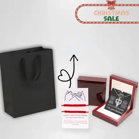 New Year Gift To My Love Eternal Heart Double Layered Heart Shaped Necklace With Gift Box Gilrfriend Wife Valentine's Day Gifts