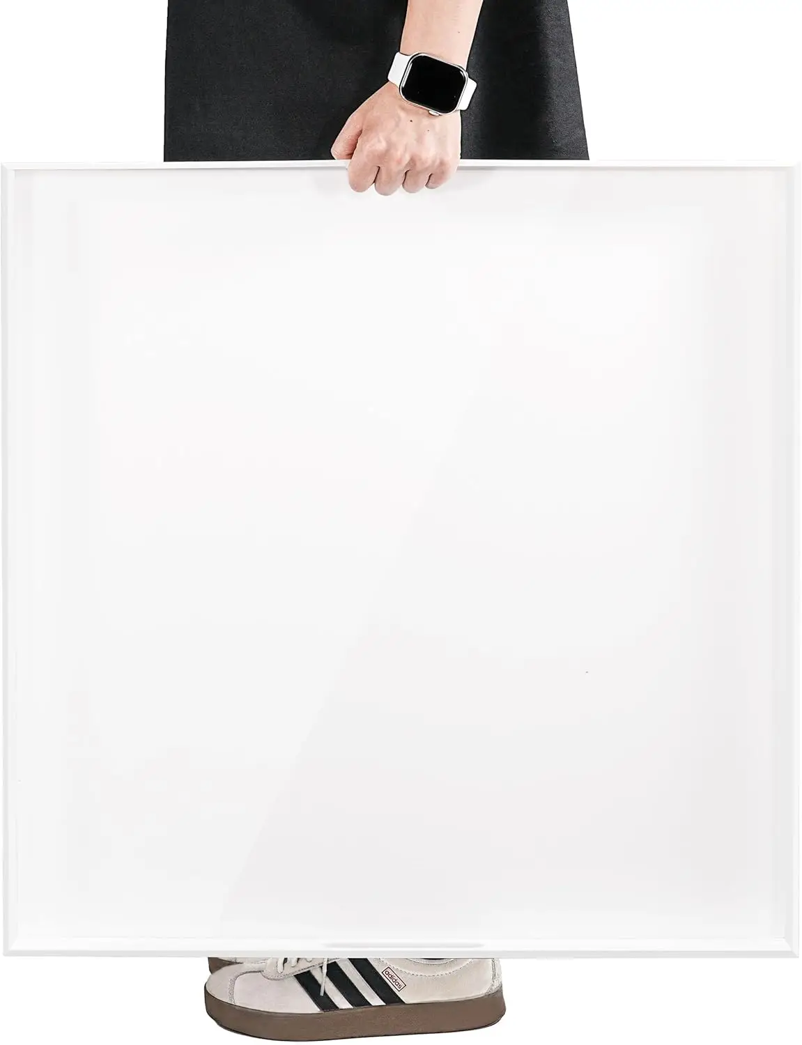 

Большой белый акриловый поднос с ручками, защищенный от проливания, для журнального столика и пуфона, 24x24x2 дюйма