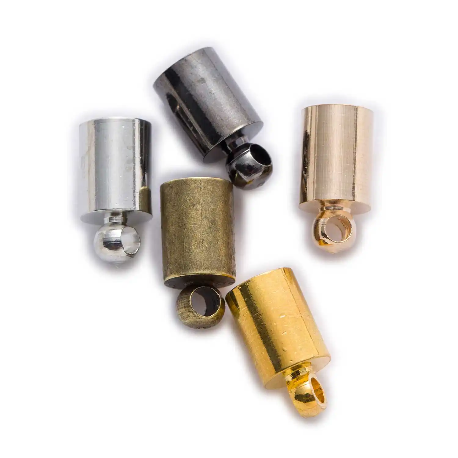 

20pcs Alloy End Tip Caps, Cord End Crimp Findings for Tassel Pendant, Jewelry Making Accessories 4-8mm