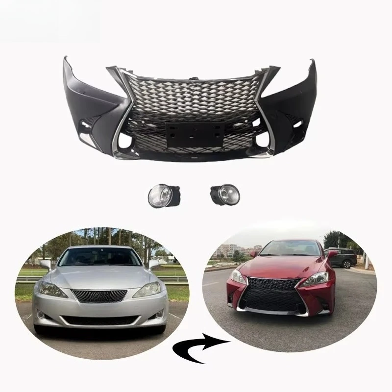 New Facelift 2006-2012  IS IS250 IS300 IS250C Update GSF CONVERSION KIT IS Bumper Body Kit with Fog Lamp for F-sport GRILLE
