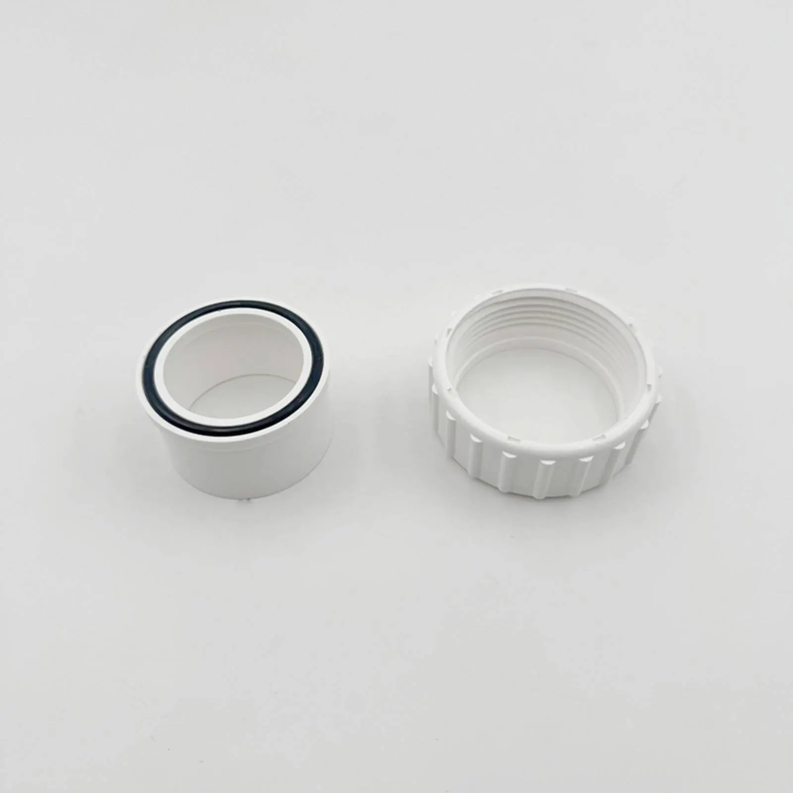 2 Pieces Circulation Pump Fitting Sturdy Pump Union Connector PVC Union Fitting Corrosive and Alkali Resistant Plumbing Parts