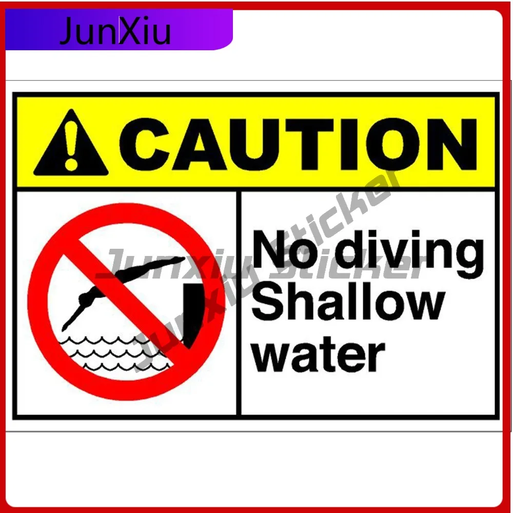 

No Diving Shallow Funny Limited Scratch Resistant Aesthetic Car Decal Accessory Waterproof Vinyl Laptop Window Bumper Auto