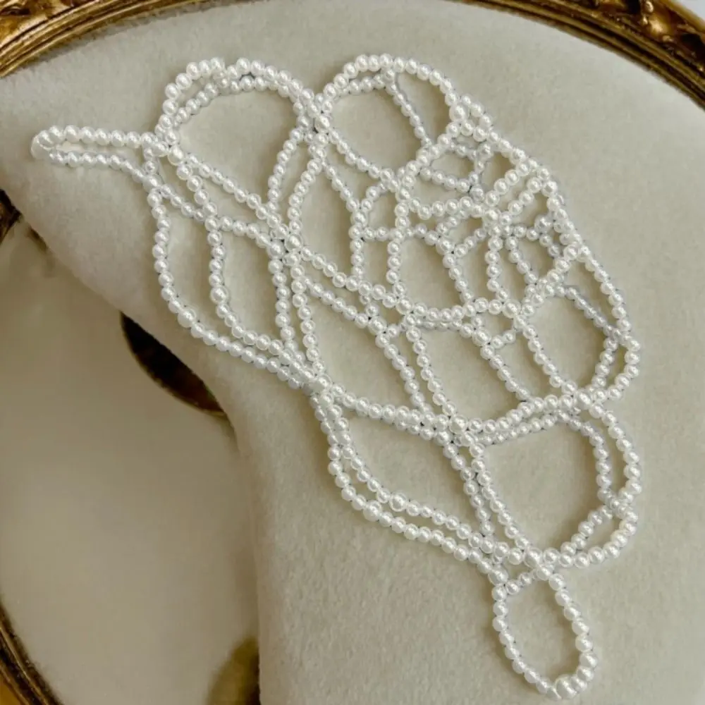 Hand-Made Pearl Hat Chain Fashionable Romantic Bridal Head Ornament Elegant Comfortable To Wear Mesh Hair Accessories image 3