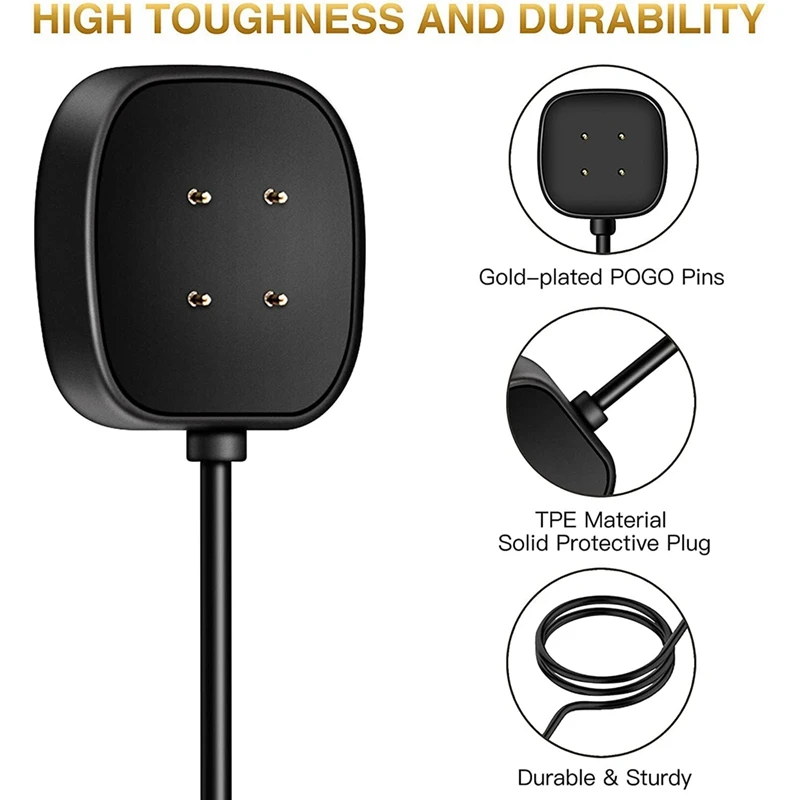 2er-Pack Ladekabel Ersatz USB-Ladestation Dock Stand kabel für Smart Watch Sense/versa 3 (3,3 ft/1,0 ft)