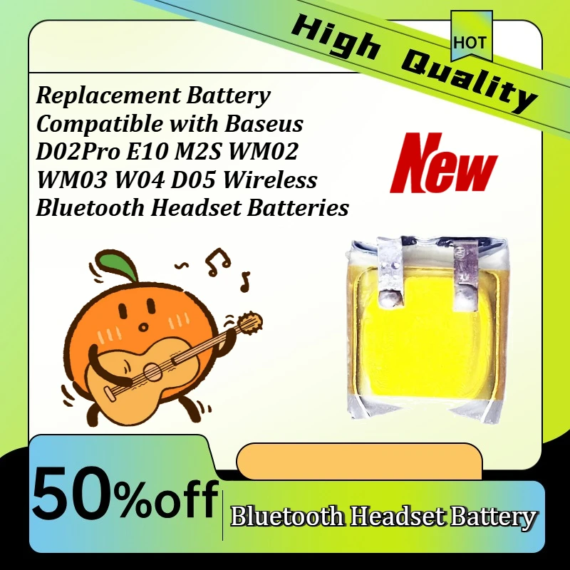 Replacement Battery Compatible with B aseus D02Pro E10 M2S WM02 WM03 W04 D05 Wireless Bluetooth Headset Batteries