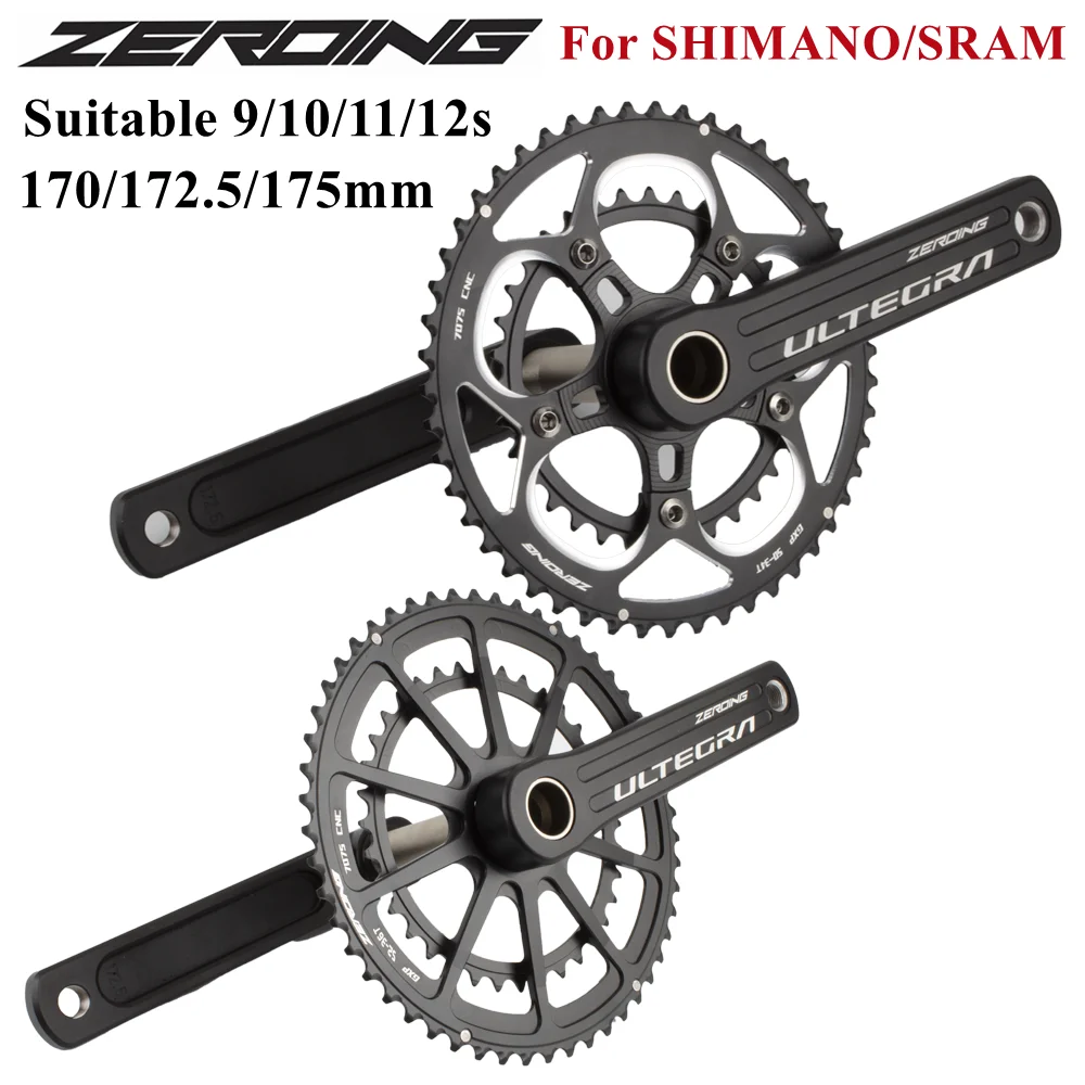 ZEROING ULTEGRA GXP Road Crankset 170/172.5/175mm 9-12S Chainring Double Teeth 50-34/52-36/53-39T for SHIMANO/SRAM