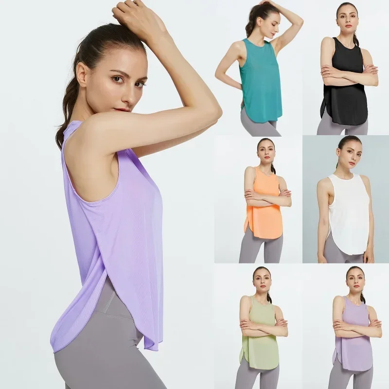 Women Yoga Shirts Quick Drying Gym Shirts Sports Fitness Tank Tops Ribbed Vest Workout Shirts Active Wear Women