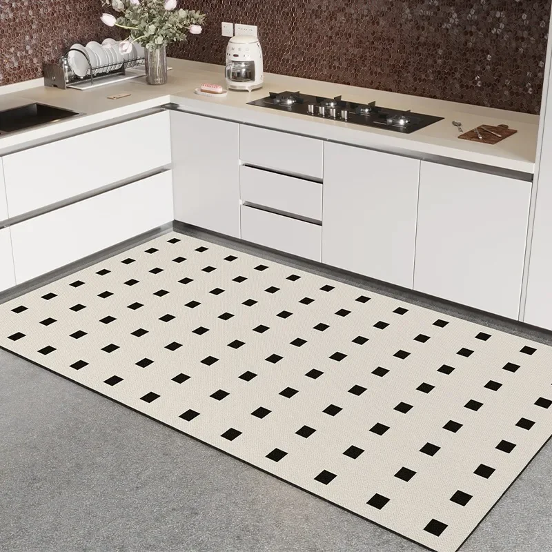 

Kitchen Carpet Pvc Floor Mat Waterproof Oil-proof Leather Foot Mats Home Decoration Large Plaid Rug Alfombra De Cocina 주방 카펫