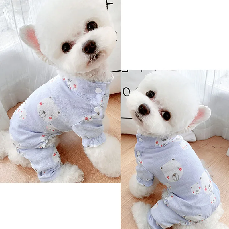 Dog Clothes Dog Pajamas Onesie Pet Overalls Jumpsuit Pajamas For Small Dogs Shih Tzu Bichon Anti-mosquito Puppy Pijamas Bodysuit