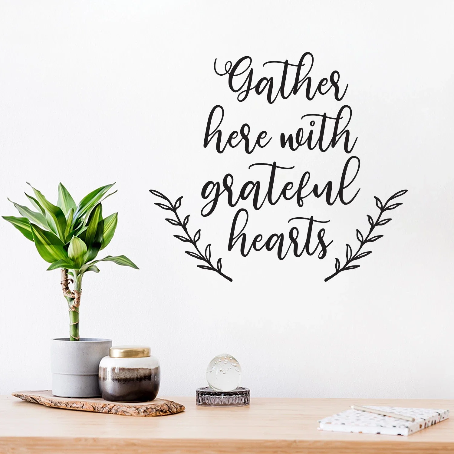Gather Here with Grateful Hearts - Black 12.5