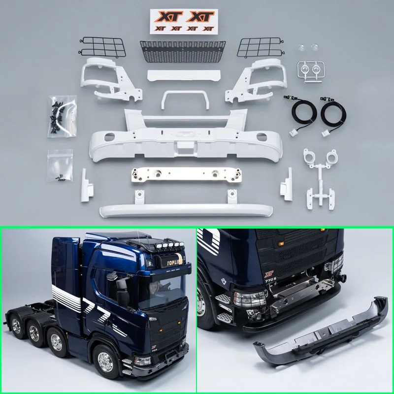 

RC Model Chin Kit Front Face Modified Parts for 1/14 Tamiya RC Truck Car Scania 770S XT 6X4 56368 8X4 56371 Diy Parts Toys