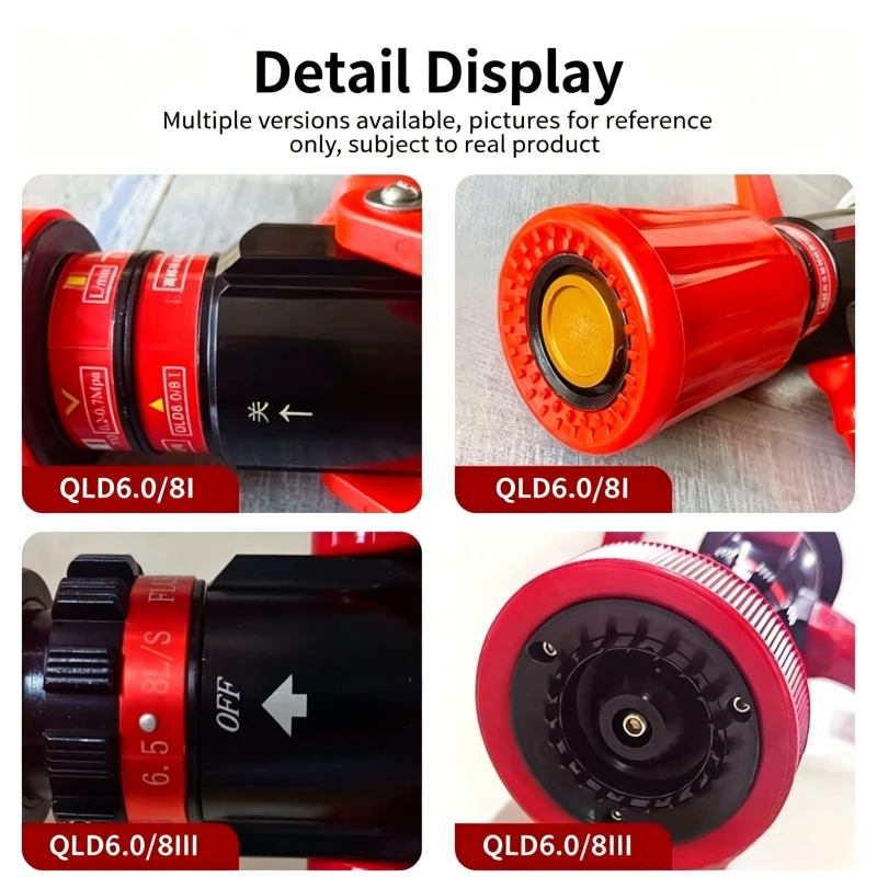 2.5 Inch DN65 Recoilless Fire Hose Nozzle 6.0/8III Adjustable Jet Spray Straight Stream Multifunction Fire Fighting Equipment